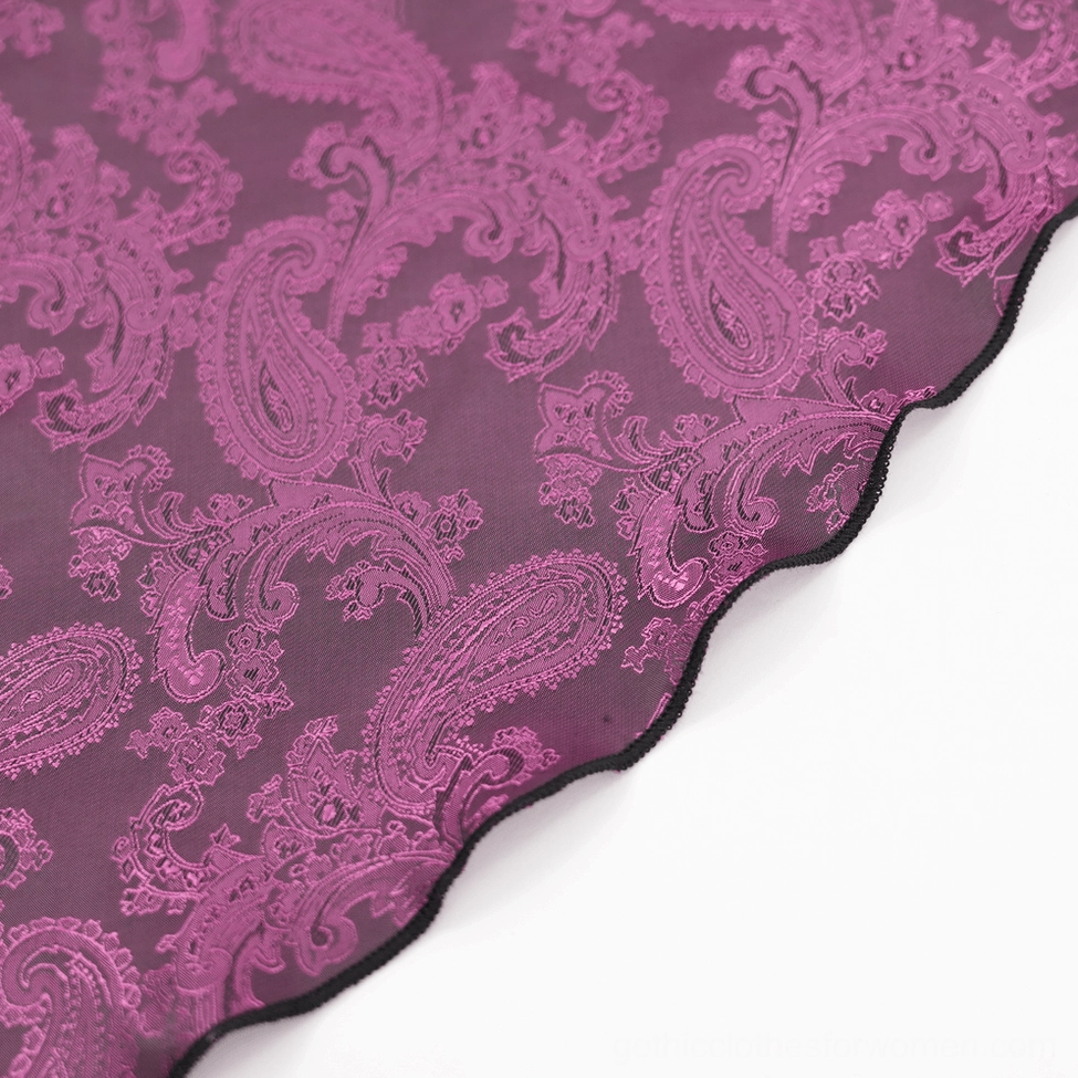 Gothic cheongsam dress layered skirt showing black and purple two-tone construction