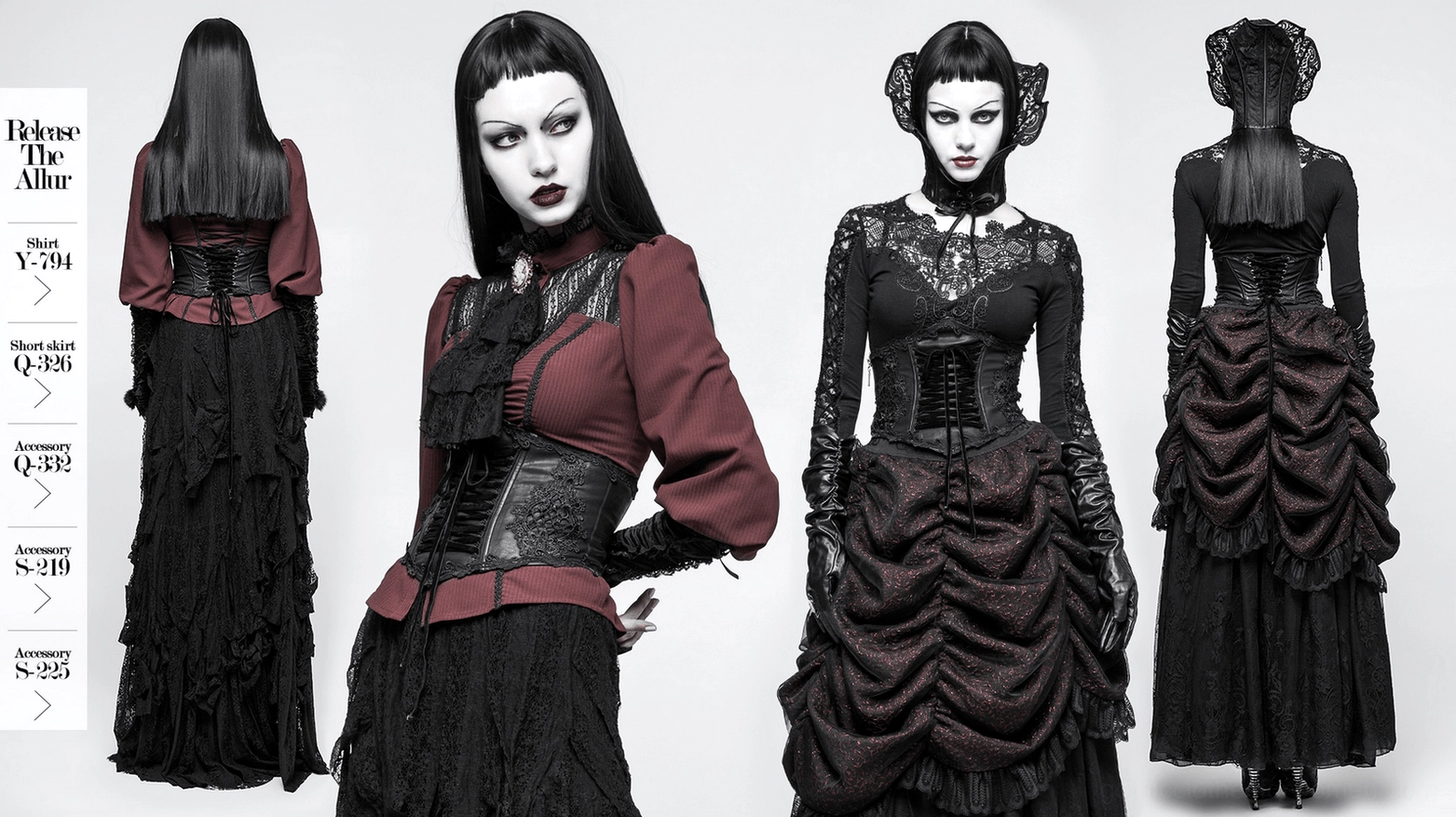 Black gothic corset belt detail showcasing premium leather construction, floral embroidery, matte finish, and authentic punk-goth aesthetic