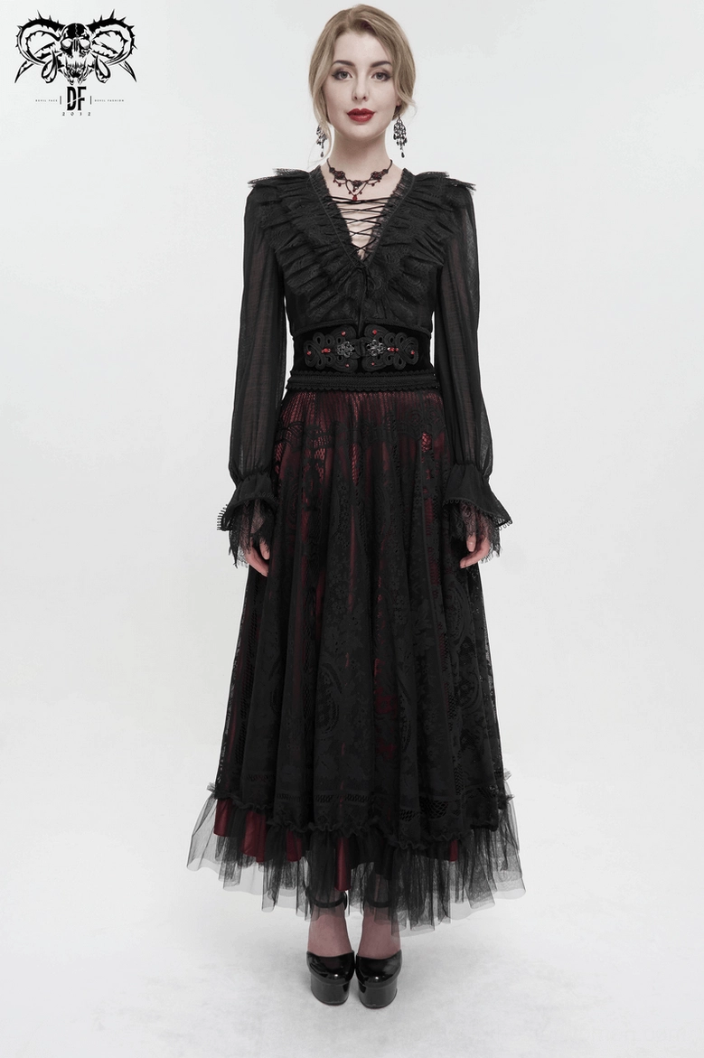 Functional side zipper detail of gothic corset belt for secure wear and easy fastening