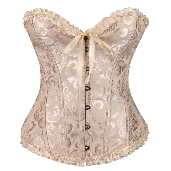 Gothic corset floral jacquard bustier Victorian inspired design