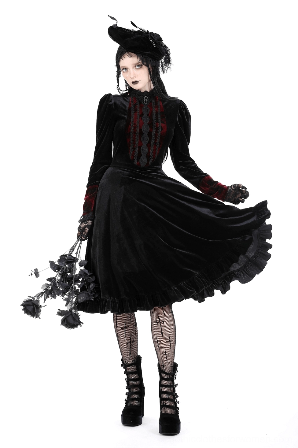 Gothic dress care instructions and velvet fabric maintenance guidance