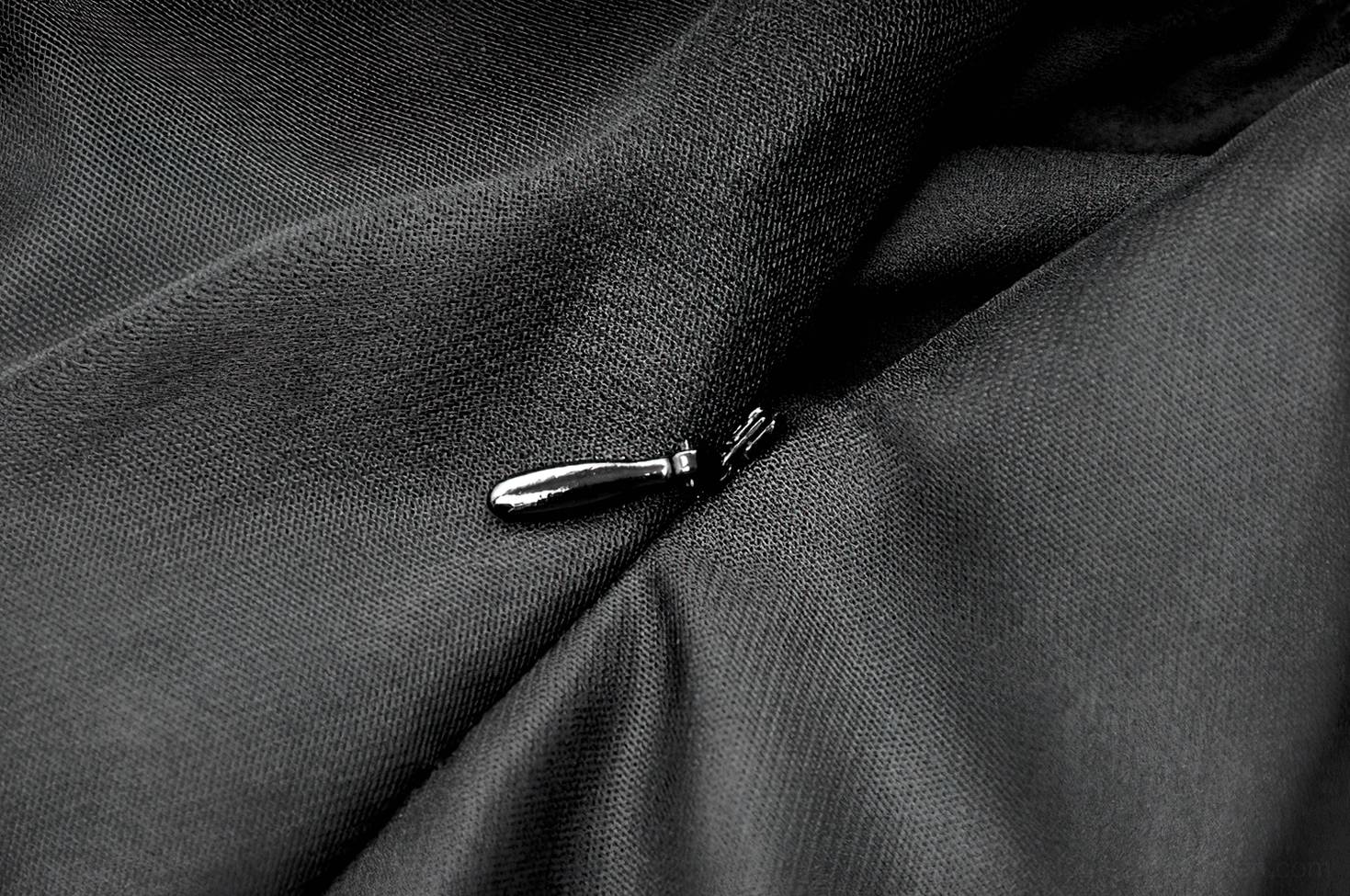 Black gothic dress lace details and satin combination texture showcase