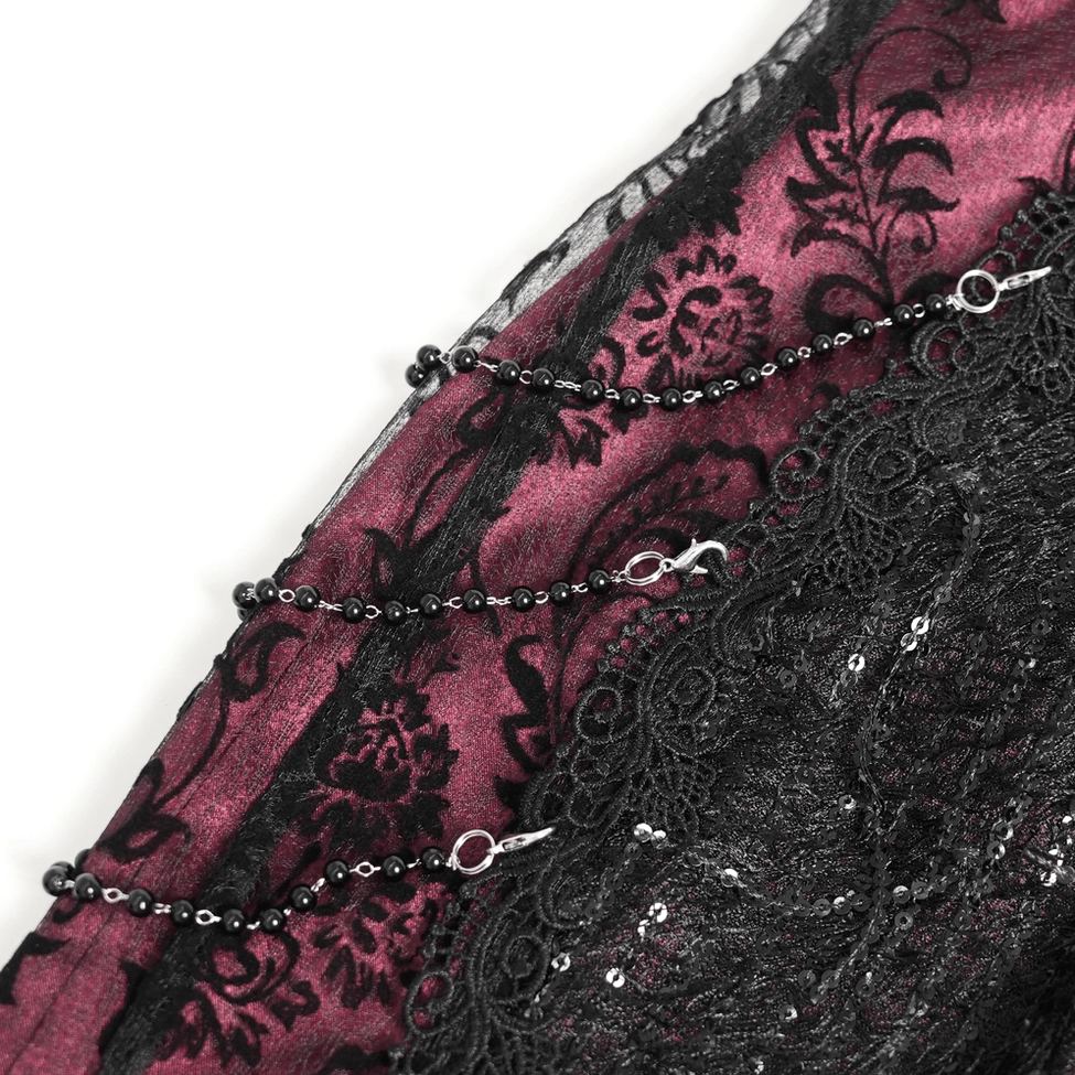 Gothic fishtail skirt modeling shot displaying fishtail hem movement and overall gothic aesthetic appeal