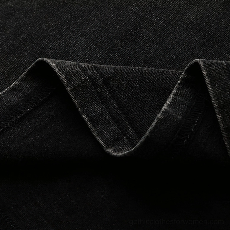 Graphic print detail gothic tank top front, oversized black washed cotton with cryptic design