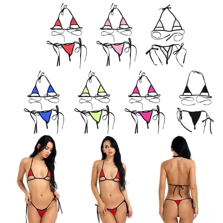 Gothic halter tie-side lingerie set detail view, showing adjustable strap construction and minimalist design elements