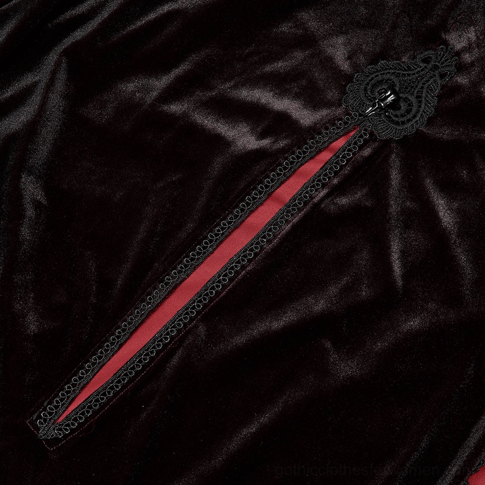 Back view of full-length gothic velvet hooded cloak with simple elegant design and smooth ombre gradient finish