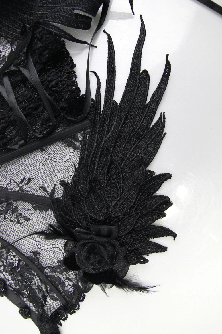 Gothic lace choker collar product shot displaying overall silhouette and decorative element placement