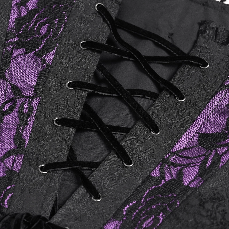 Alternative view of gothic lace corset mini dress showing overall silhouette and dramatic volume