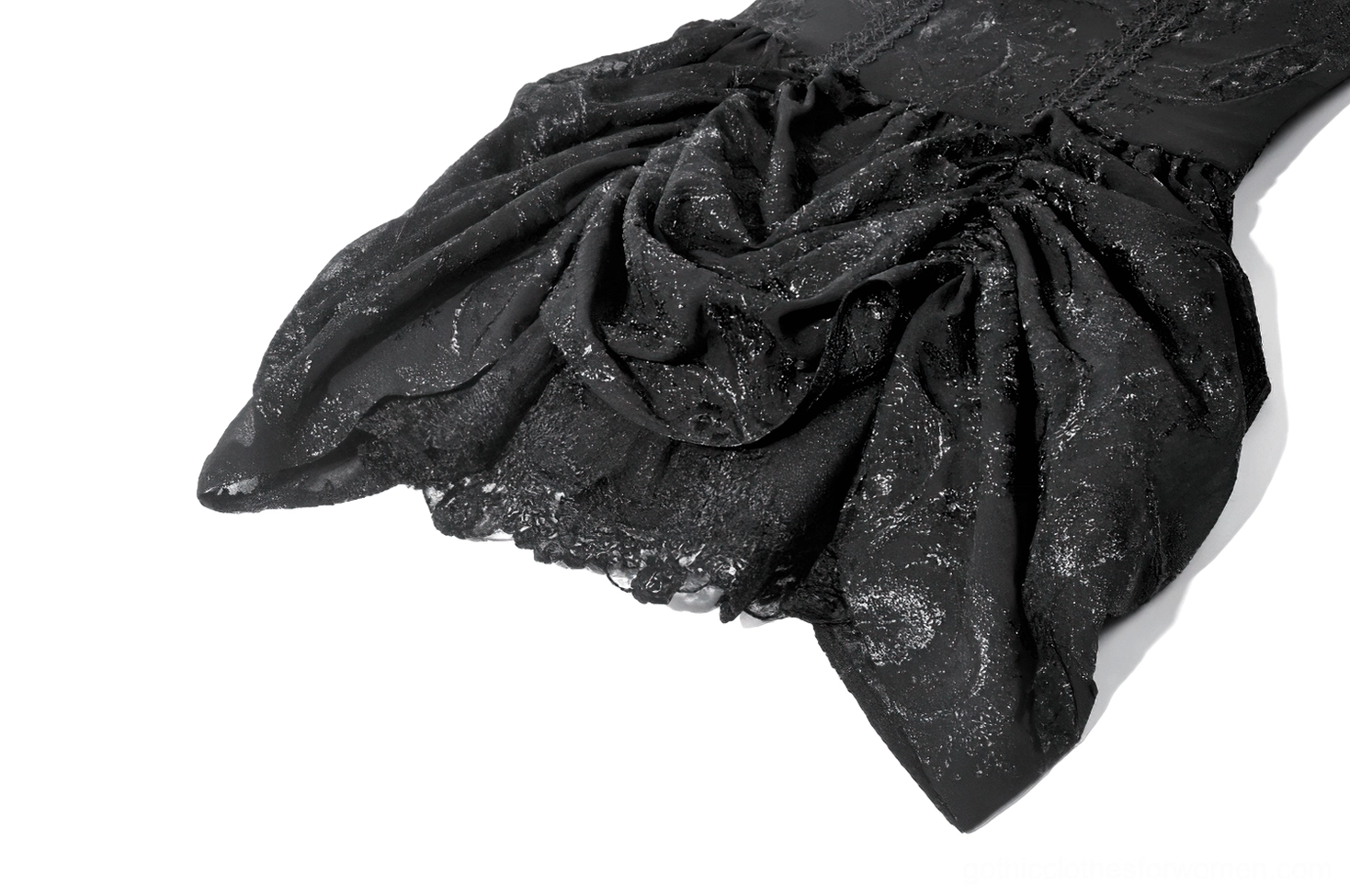 Gothic lace dress complete styling guide showing footwear, accessories, and overall aesthetic presentation