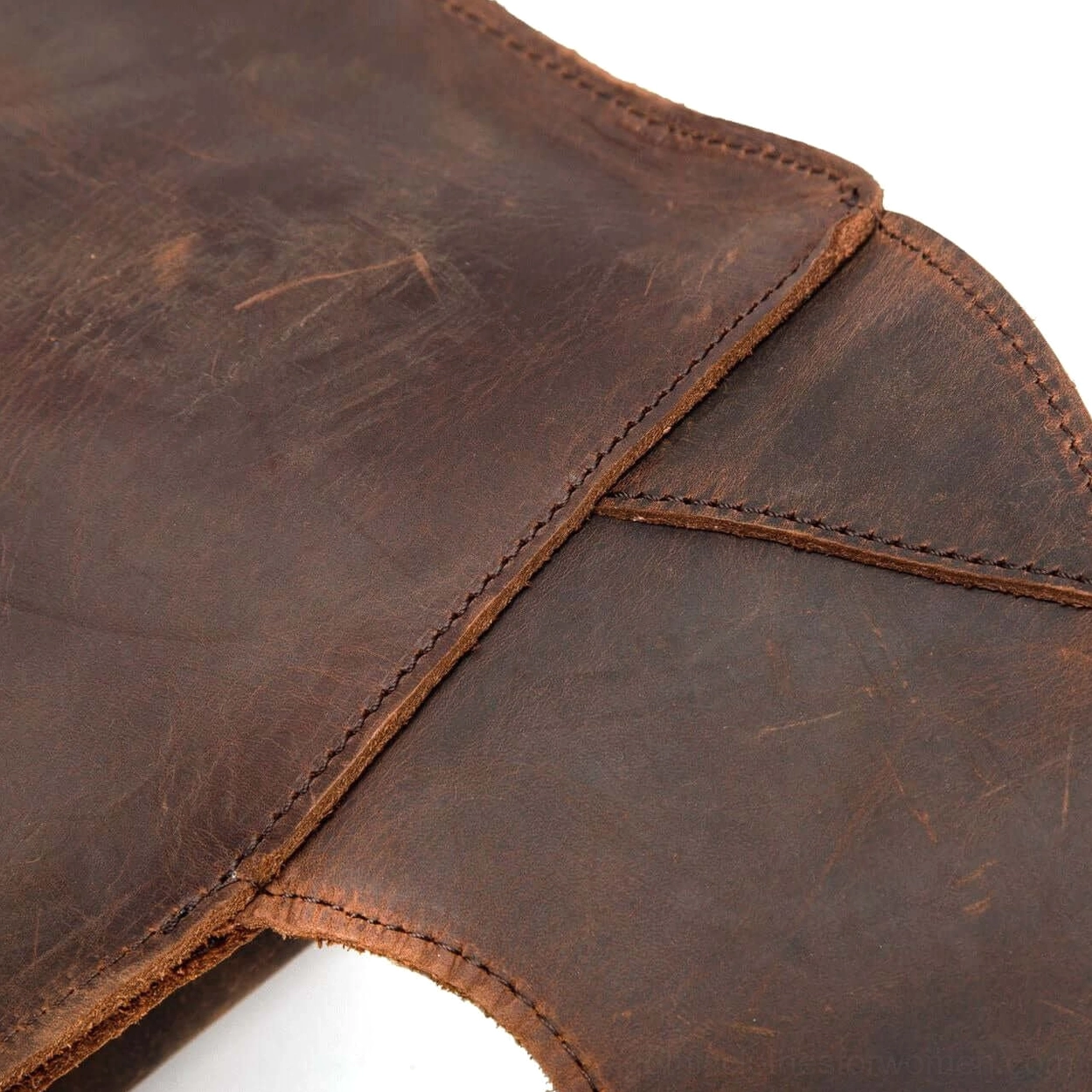 Genuine leather gothic backpack interior organization view with multiple compartments and pockets