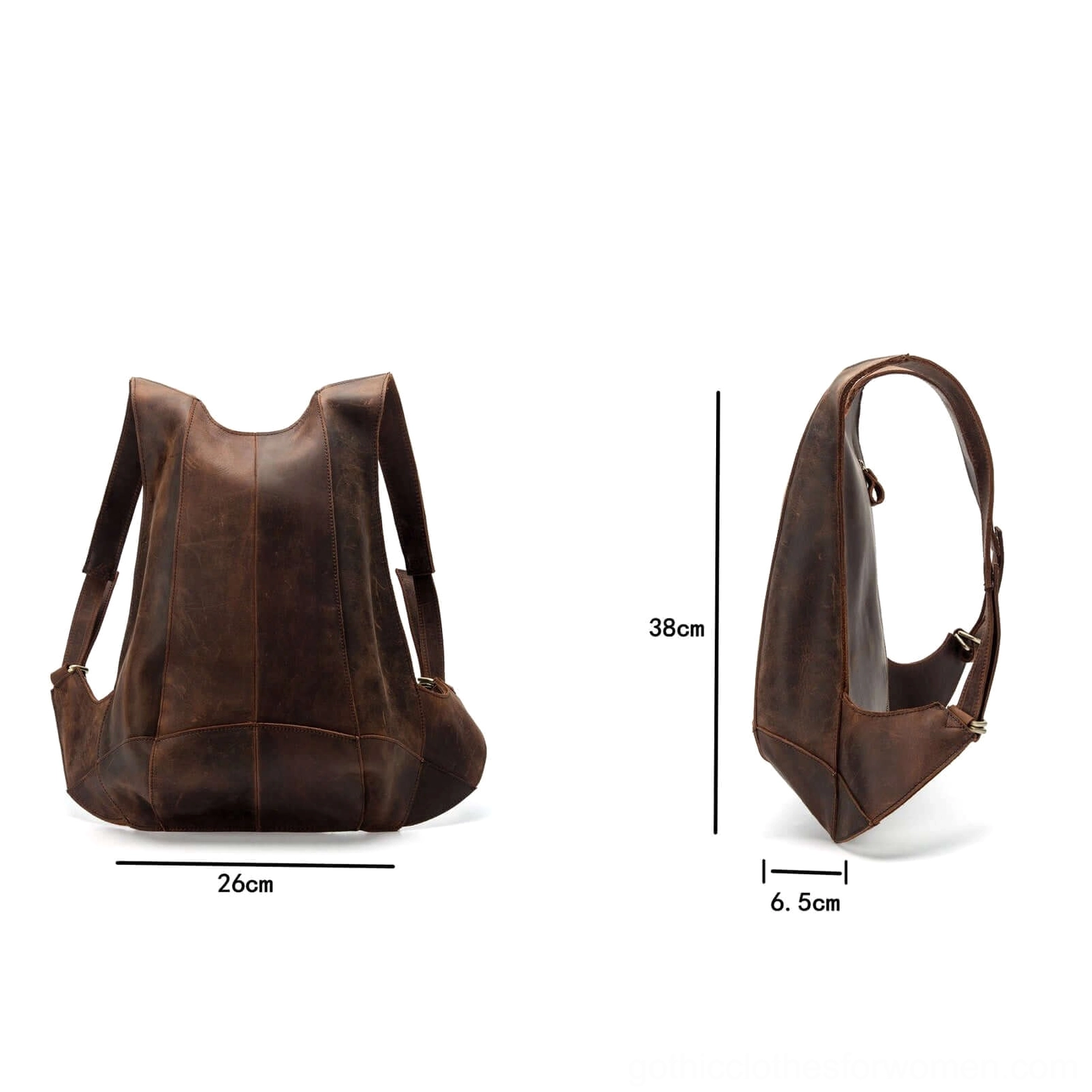 Genuine leather gothic backpack main product view showcasing overall design and proportions