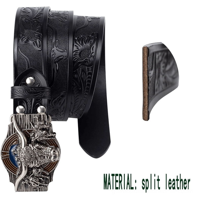 Gothic leather belt and silver occult buckle detail, vintage western-inspired dark fashion accessory