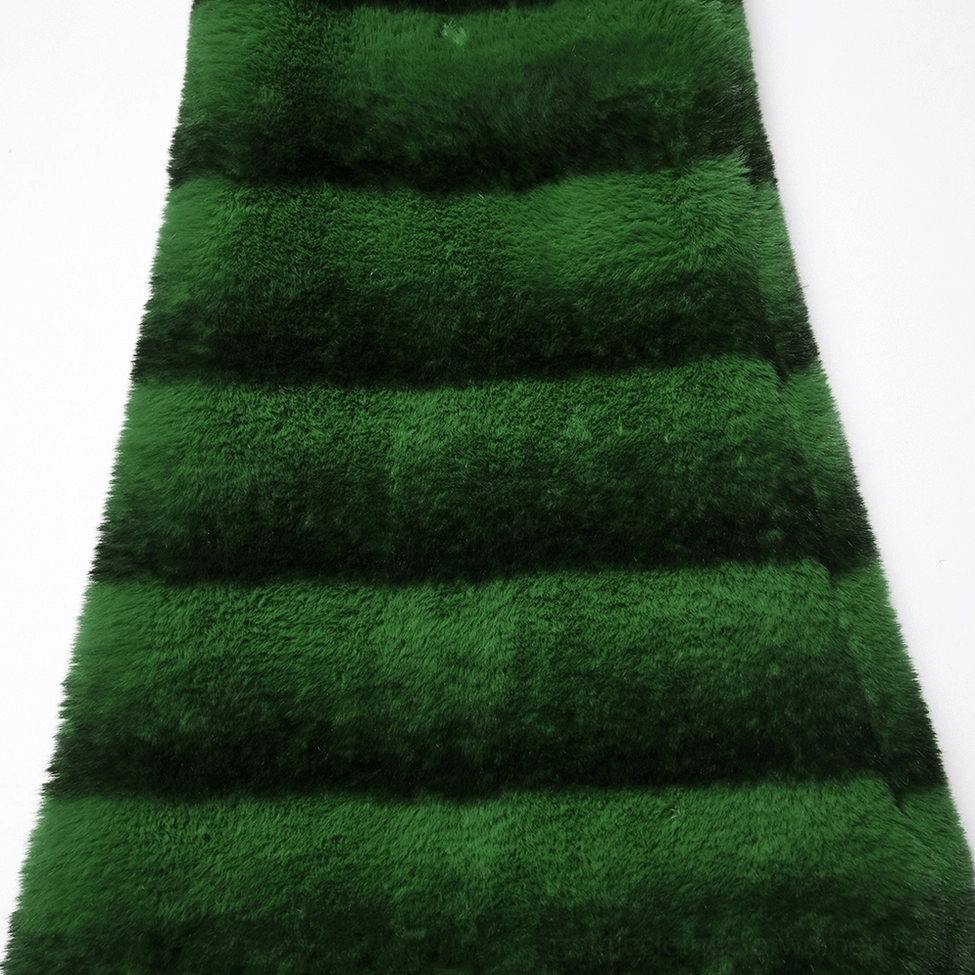 Gothic striped faux fur leg warmers with buckle detail and black fur trim, product showcase view