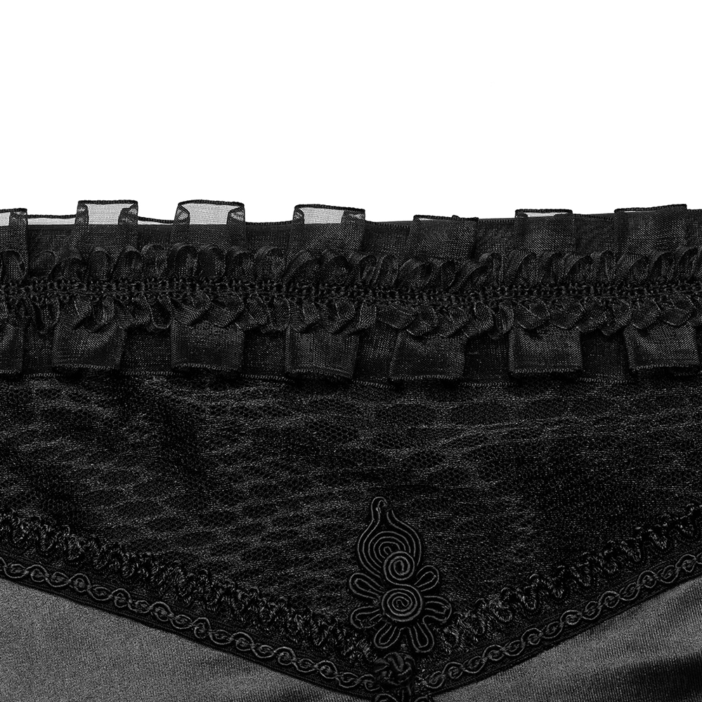 Lace-up mesh gothic leggings waistband close-up detail