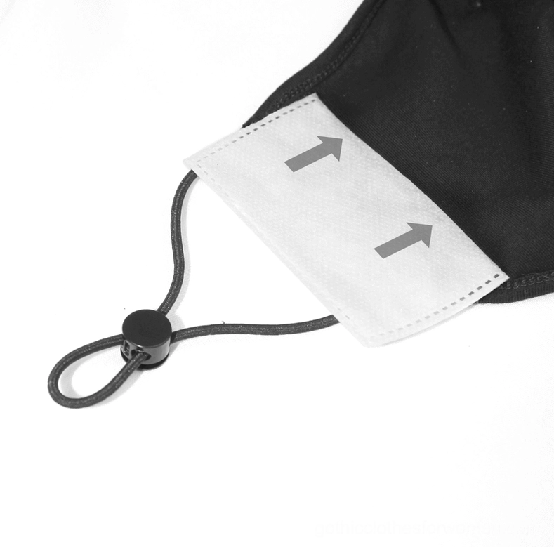 Replaceable filter pad close-up side view showing adjustable elastic cord system and installation detail