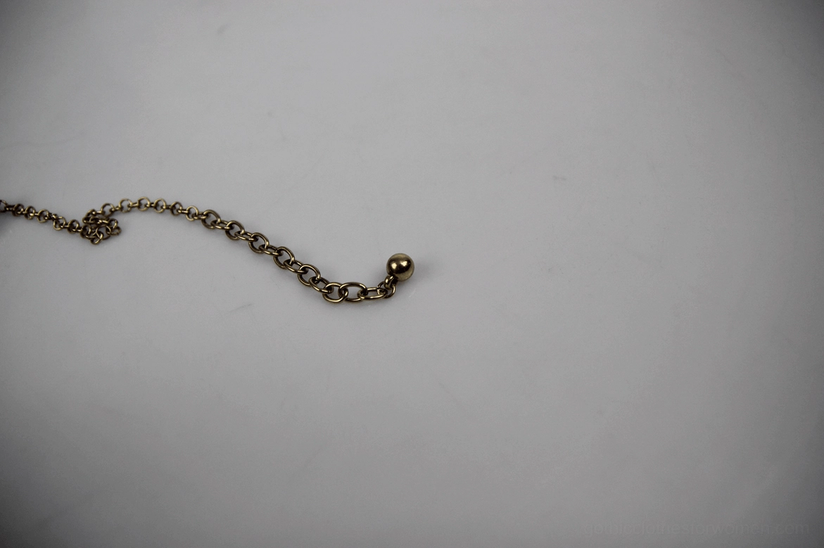 Gothic necklace extension chain with ball end fastener, antique bronze metal component close-up