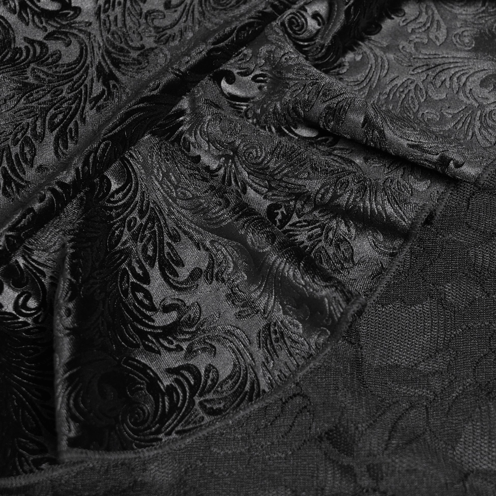 Gothic wide leg pants waistband detail showing high-rise construction and interior elastic comfort band