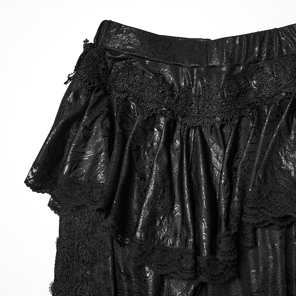 Gothic pants waist and peplum close-up elastic waistband layered lace