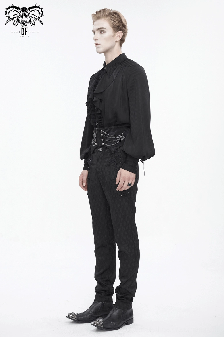 Alternative view of gothic punk corset belt highlighting the irregular cut design and edgy aesthetic