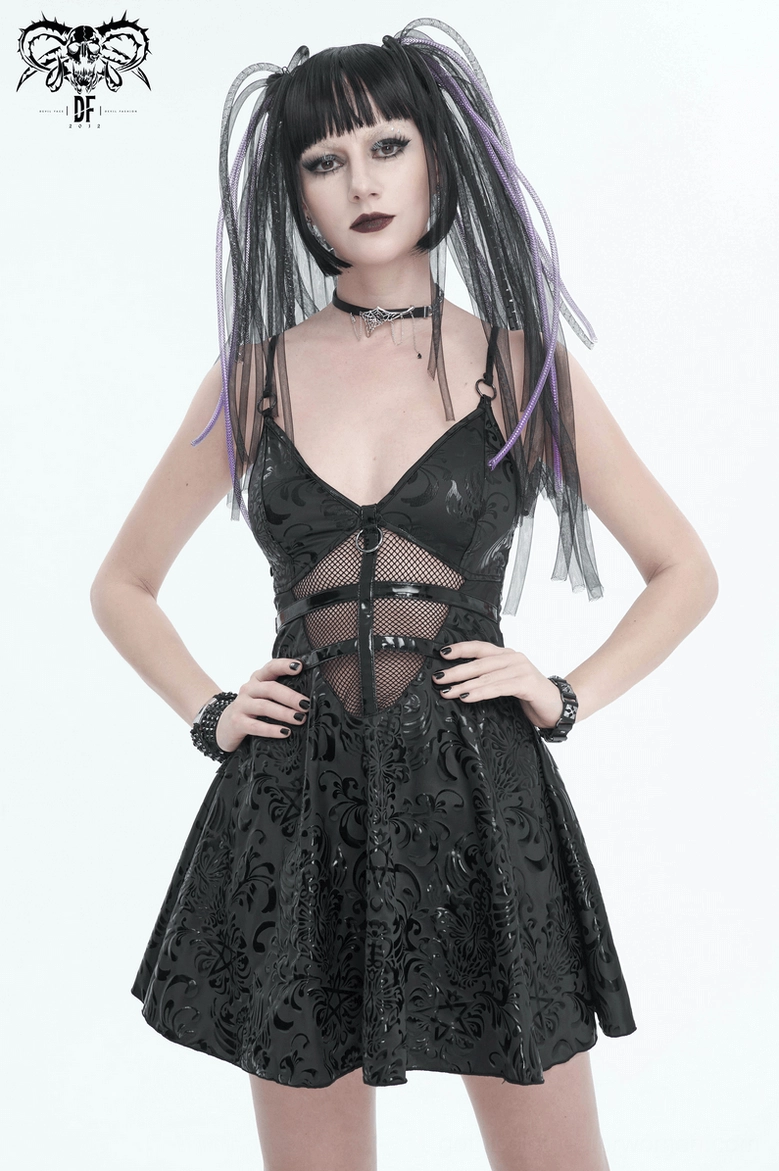 Black gothic punk mini dress styling photography alternative fashion aesthetic