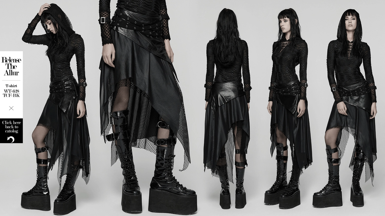 Gothic punk wasteland skirt styled fashion photograph showcasing overall aesthetic and design