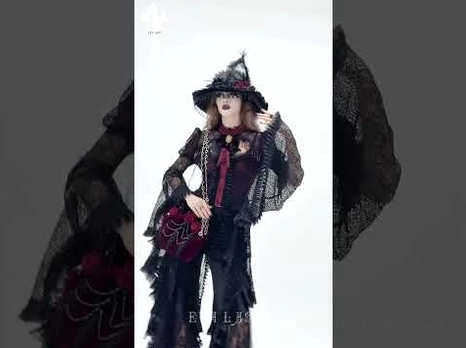 Gothic rose handbag styled with complete witch gothic costume and full body outfit, showing aesthetic cohesion with dark fashion