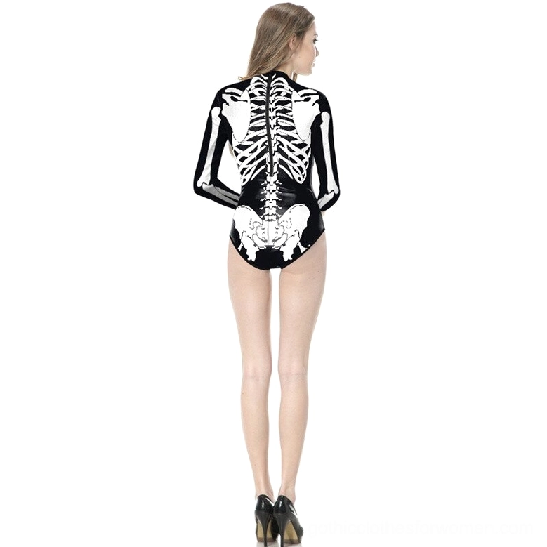 Dark aesthetic swimwear back view on model styled with black heels