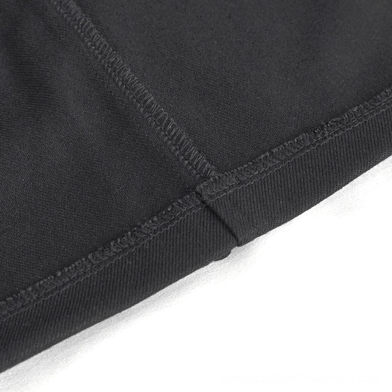 Black gothic pencil skirt product shot emphasizing architectural design, lace waist, and overall construction quality