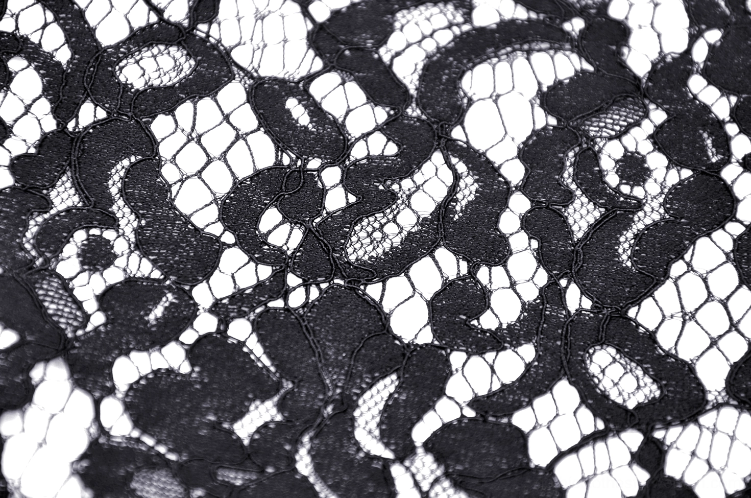 Black gothic skirt with corset-back lacing and intricate beaded lace overlay embellishments