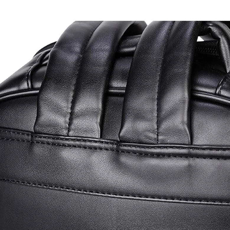 Alternative angle of embossed gothic skull backpack showcasing studded bottom trim and overall silhouette