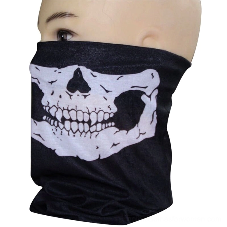 Gothic skull balaclava color variations collection, multiple skull prints display