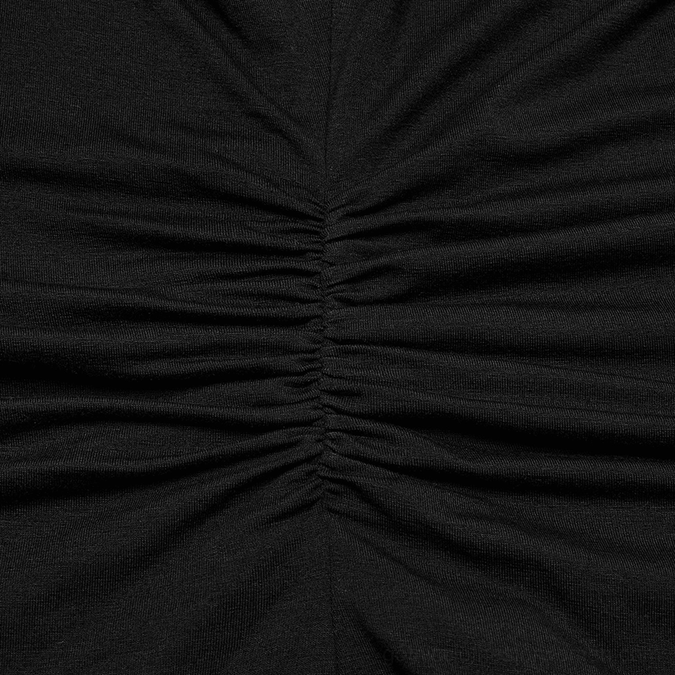 Black skull lace gothic t-shirt complete front view showing V-neckline and chest embellishment