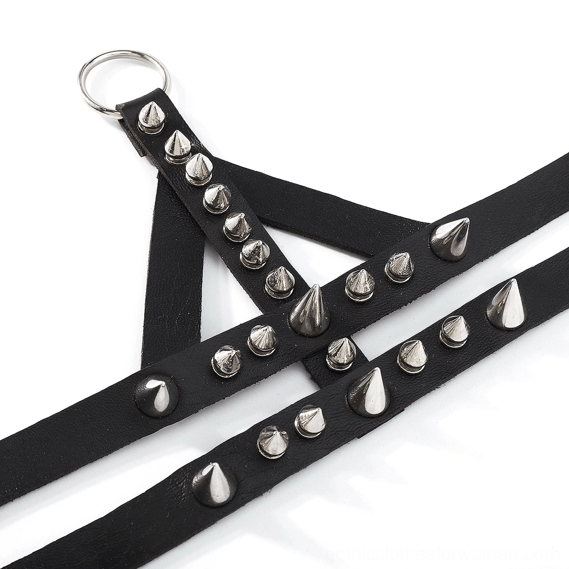 Detailed gothic spike bracelet silver studs and geometric spike pattern