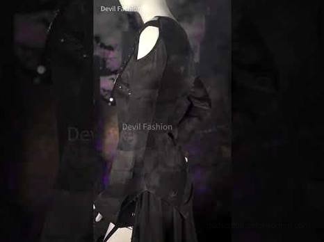 Dark moody styled gothic outfit featuring split ruffle skirt paired with alternative fashion aesthetic and dim lighting