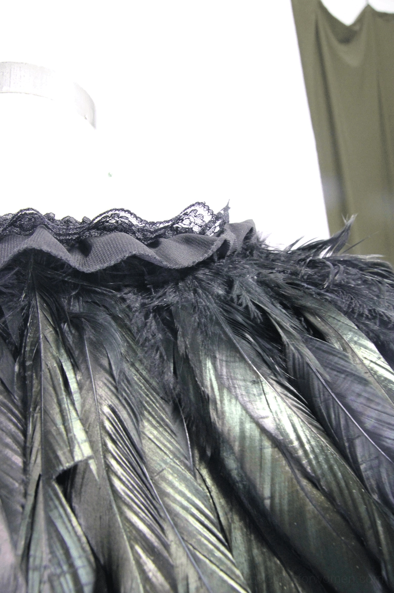 Black gothic crow feather shoulder cape unisex steampunk design full product view on white background