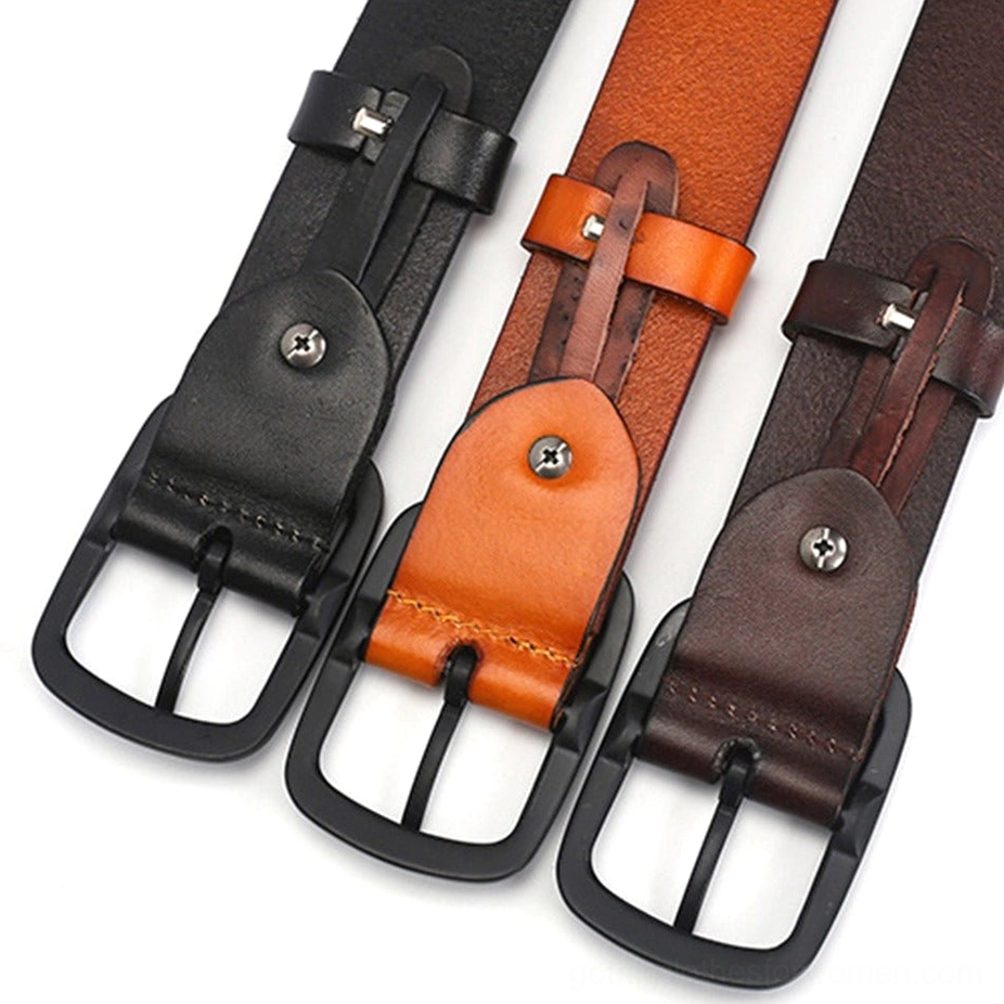 Gothic studded leather belt all colors comparison black coffee orange cone rivets