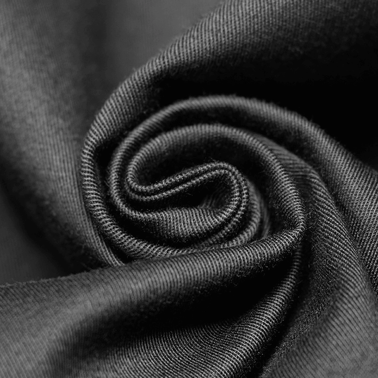 Gothic tactical short-sleeve shirt fabric texture detail - premium cotton-spandex blend with enhanced micro-elastic weave