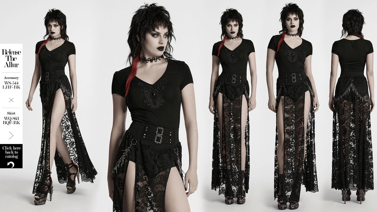 Black gothic t-shirt back panel flat lay showing construction and solid back design