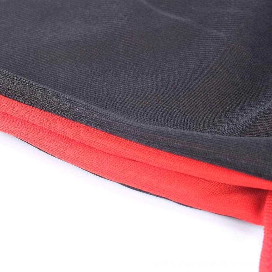 Close-up of double-layer polyester fabric texture, smooth woven gothic cape material