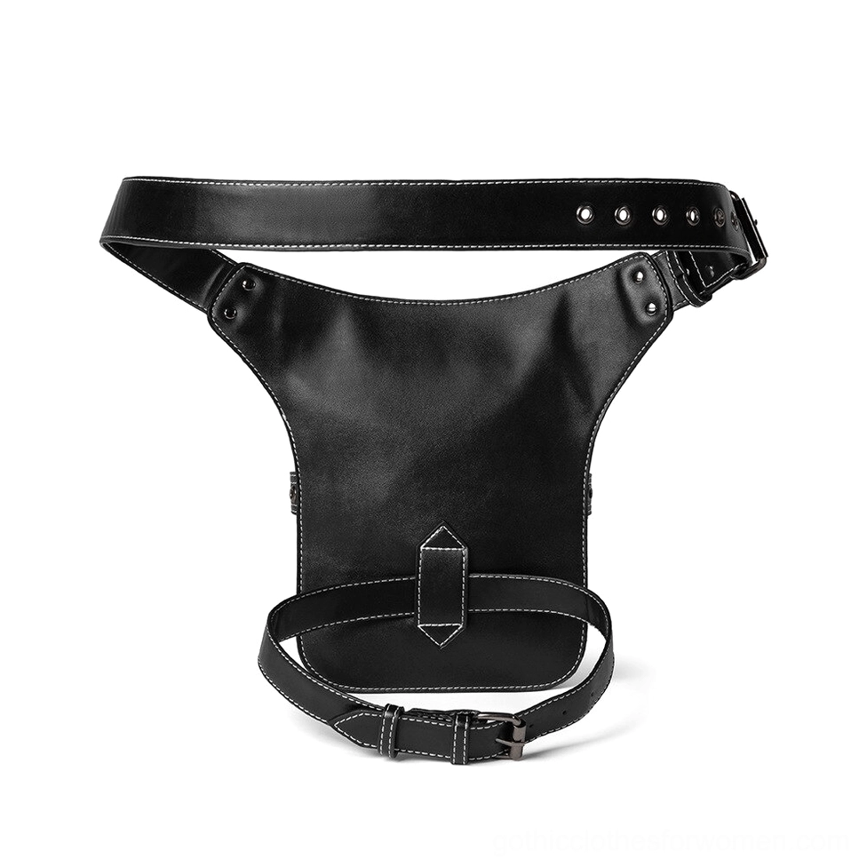 Gothic waist bag support base with adjustable buckles and attachment points