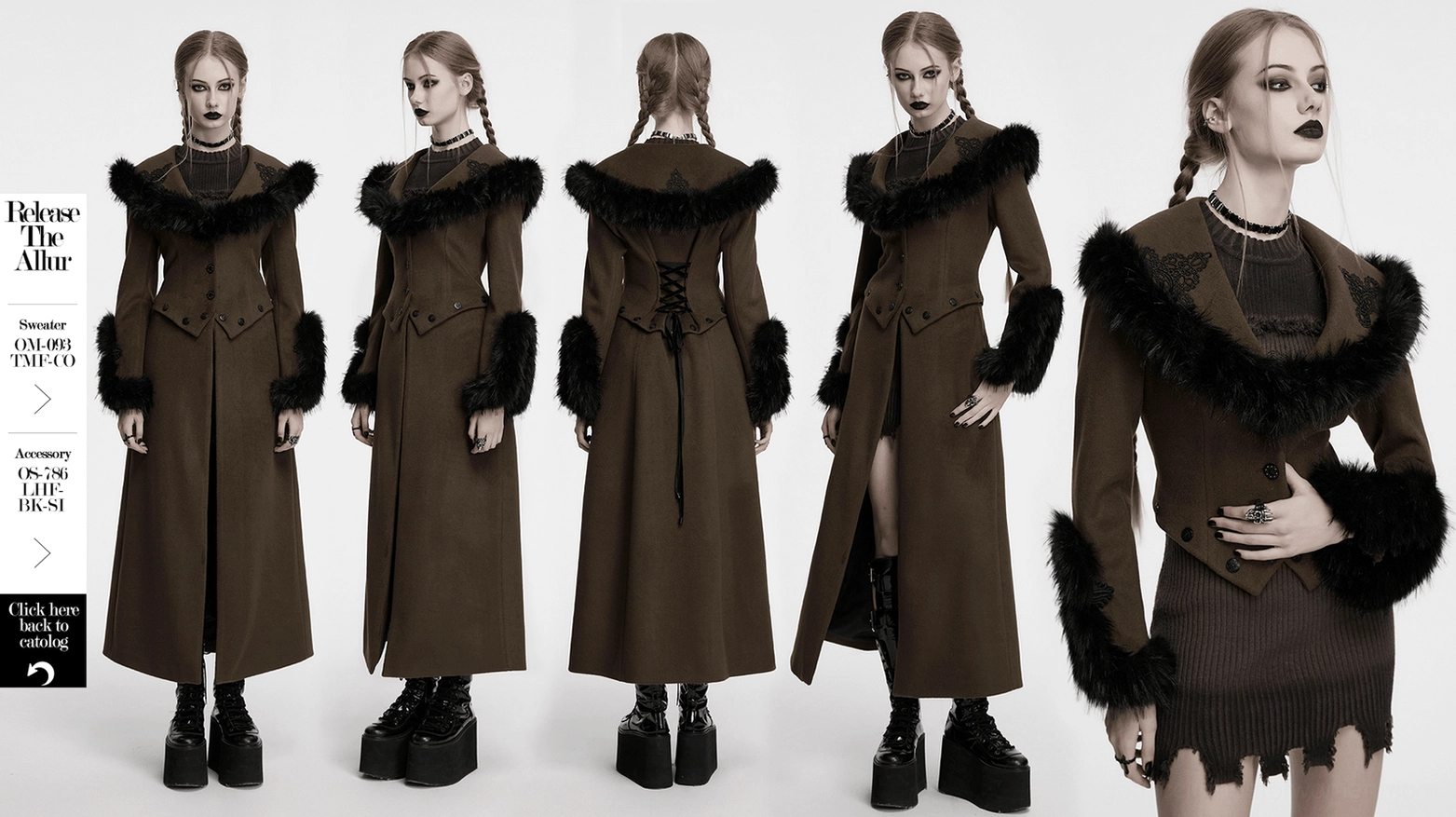 Overhead flat lay showing gothic wool coat construction quality and architectural silhouette