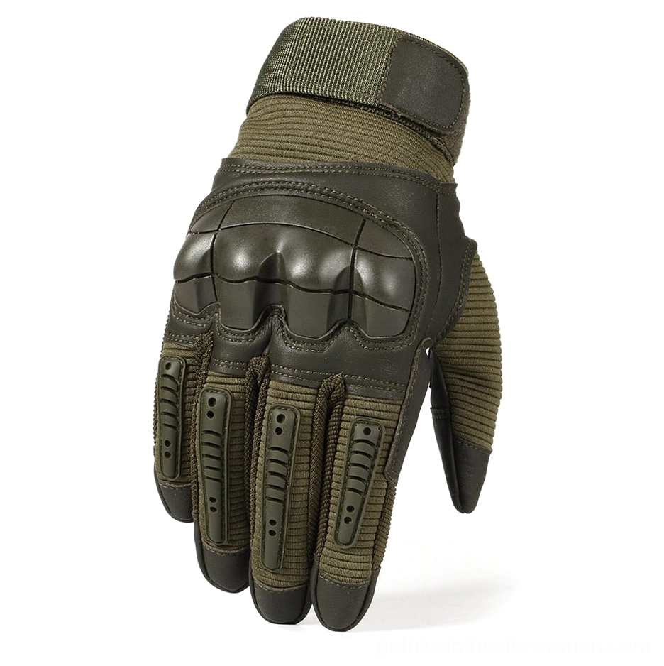 Half-finger tactical gloves featuring hard knuckle protection and durable PU leather construction