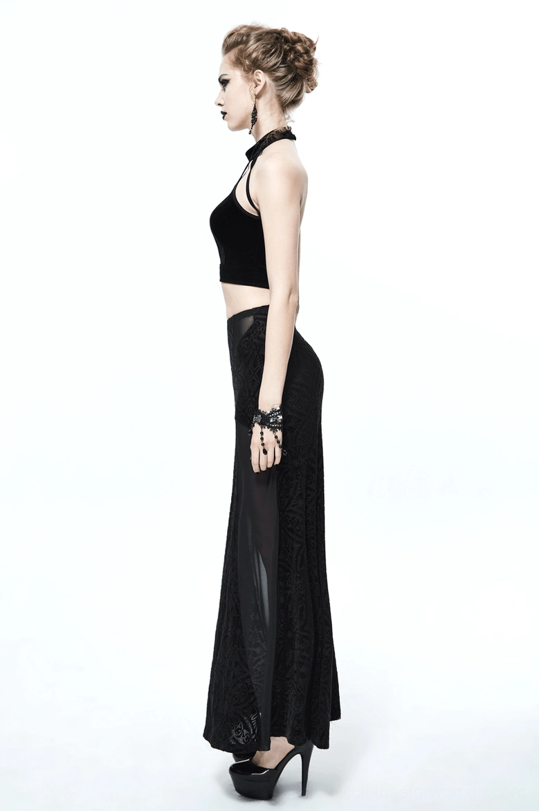 Halter crop top with moon pendant detail on mannequin, showcasing crossed front design and adjustable halter construction