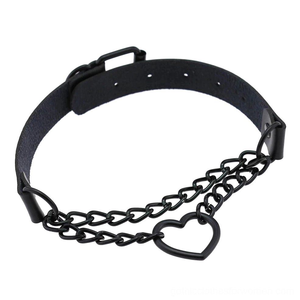 Heart choker gothic necklace styling guide showing how to wear and adjust for comfortable fit