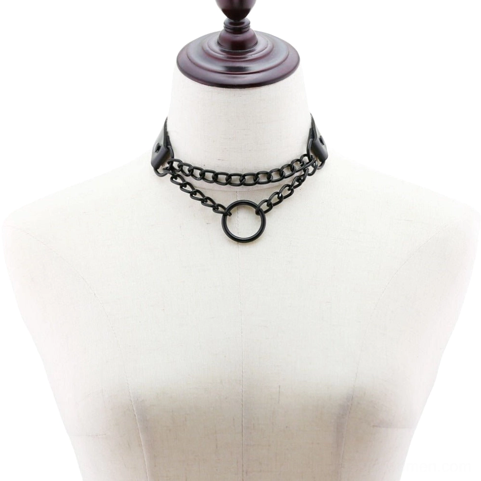 Heart choker necklace worn on model neck showing proper choker placement and fit