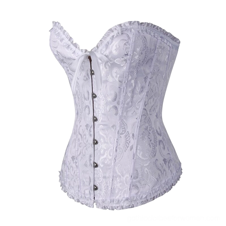 Lace-up gothic corset adjustable back closure compression fit
