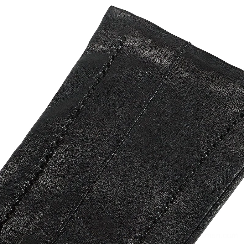 Long sheepskin leather gloves for women featuring genuine leather construction and elevated gothic aesthetic