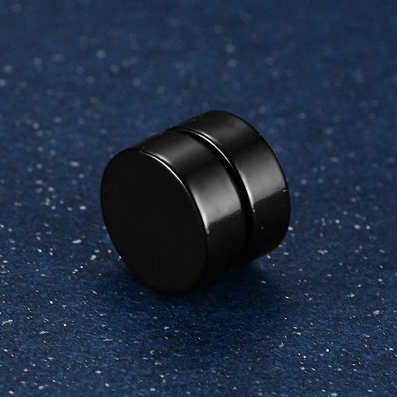 Magnetic stud earring color variants lineup, stainless steel gothic jewelry in multiple finish options