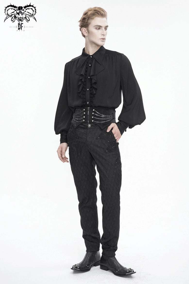 Men's gothic punk corset belt main product image showing complete piece with all hardware elements