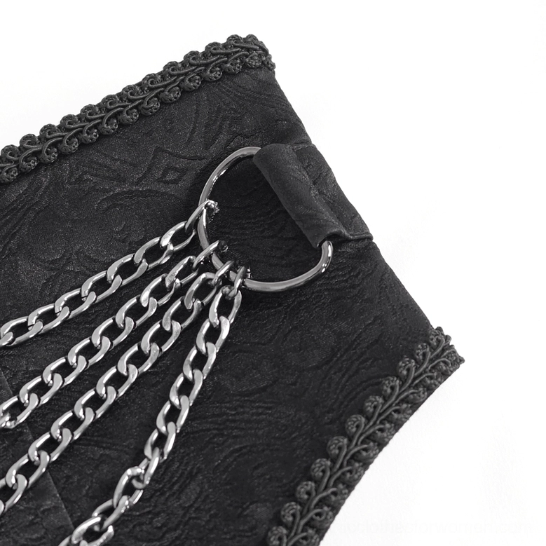 Men's gothic punk waist corset belt alternative angle showing structural design and hardware construction